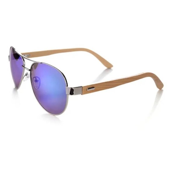 Bamboo Aviators Sunglasses - Picture 1 of 2